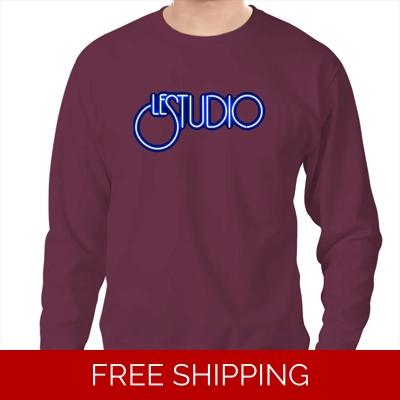 Le Studio Pullover Sweatshirt White & Blue Logo